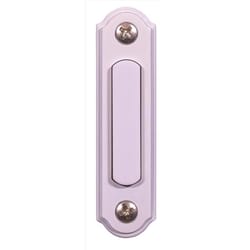 Heath Zenith Satin White Metal/Plastic Wired Pushbutton Doorbell