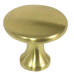 Laurey Kensington Round Cabinet Knob 1-3/8 in. D 1 in. Satin Brass 1 pk