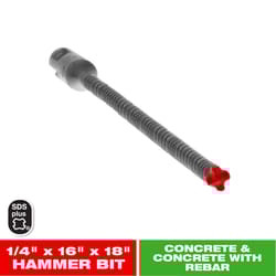 Diablo Rebar Demon 1/4 in. X 18 in. L Carbide Hammer Drill Bit SDS-Plus Shank 1 pk