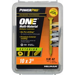 HILLMAN Power Pro No. 10 Ga. X 3 in. L Star Flat Head Coarse Multi-Material Screws