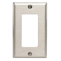 Leviton Antimicrobial Powder Coated Gray 1 gang Stainless Steel Decorator Wall Plate 1 pk