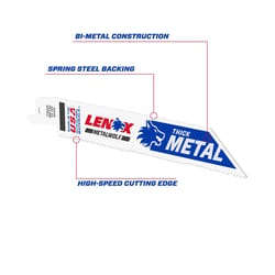 Lenox 6 in. Bi-Metal Reciprocating Saw Blade 14 TPI 25 pk