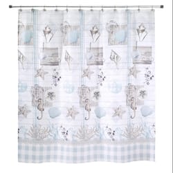 Avanti Linens Farmhouse Shell 72 in. H X 72 in. W Multicolor Shower Curtain Polyester