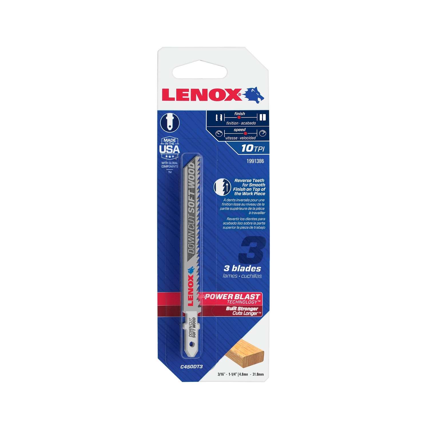 Lenox 1991386 Jig Saw Blade 4 Metal T-Shank Down Cut 10 TPI