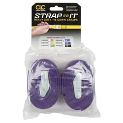 CLC Strap-Its 1 in. W X 8 ft. L Purple Web Strap Tie Down 100 lb 2 pk