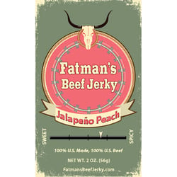 Fatmans Beef Jerky Jalapeno Peach Beef Jerky 2 oz Packet