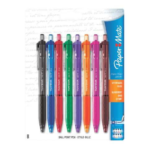 PaperMate Inkjoy Assorted Ballpoint Pens with Comfort Grip, 8-pk