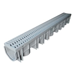 Fernco Storm Drain Plus 39-1/2 in. Gray Rectangle Polypropylene Channel Grate