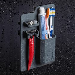 Tooletries Charcoal Silicone Caddy/Razor/Toothbrush Holder
