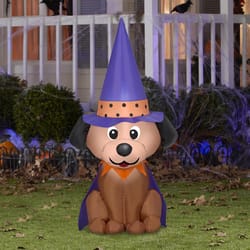 Gemmy 4 ft. Halloween Inflatable Dog in Witch Hat Inflatable