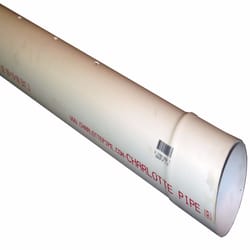 Charlotte Pipe PVC Perforated Sewer and Drain Pipe 4 in. D X 10 ft. L Bell 0 psi