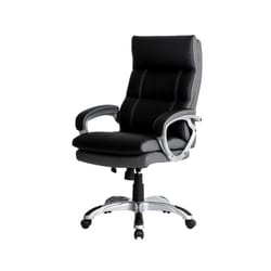 Glitzhome Black Faux Leather Office Chair