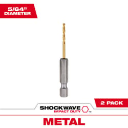 Milwaukee Shockwave 5/64 in. X 3.15 in. L Titanium Red Helix Drill Bit Hex Shank 2 pc