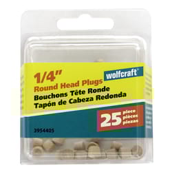 Wolfcraft Round Birch Head Plug 1/4 in. D X 0.225 in. L 1 pk Natural
