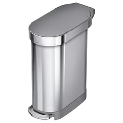 Simplehuman 45 L Metallic Silver Stainless Steel Step Trash Can