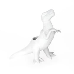 Kikkerland 5 in. H X 9.44 in. W X 11.41 in. D Ceramic Plantasaurus Rex Planter White