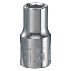 Craftsman 5.5 mm S X 1/4 in. drive S Metric 6 Point Standard Shallow Socket 1 pc