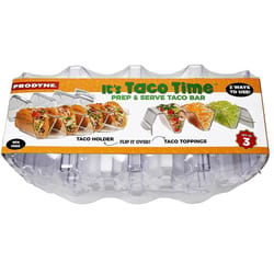 Prodyne Taco Time Clear Plastic Prep & Serve Taco Bar Set