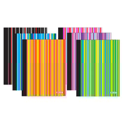 Bazic Products 9-3/4 in. W X 7-1/2 in. L College Ruled Stitched Assorted Stripes Composition Book