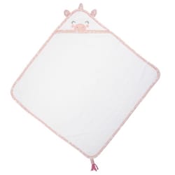 Stephen Joseph Pink/White Cotton Hooded Bath Towel 1 pc
