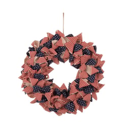 Glitzhome Patriotic Wreath Fabric/Polyfoam/Others 1 pc