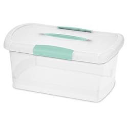 Sterilite 1.7 cu ft Blue/Clear Storage Box 7.125 in. H X 9.75 in. W X 15.25 in. D Stackable