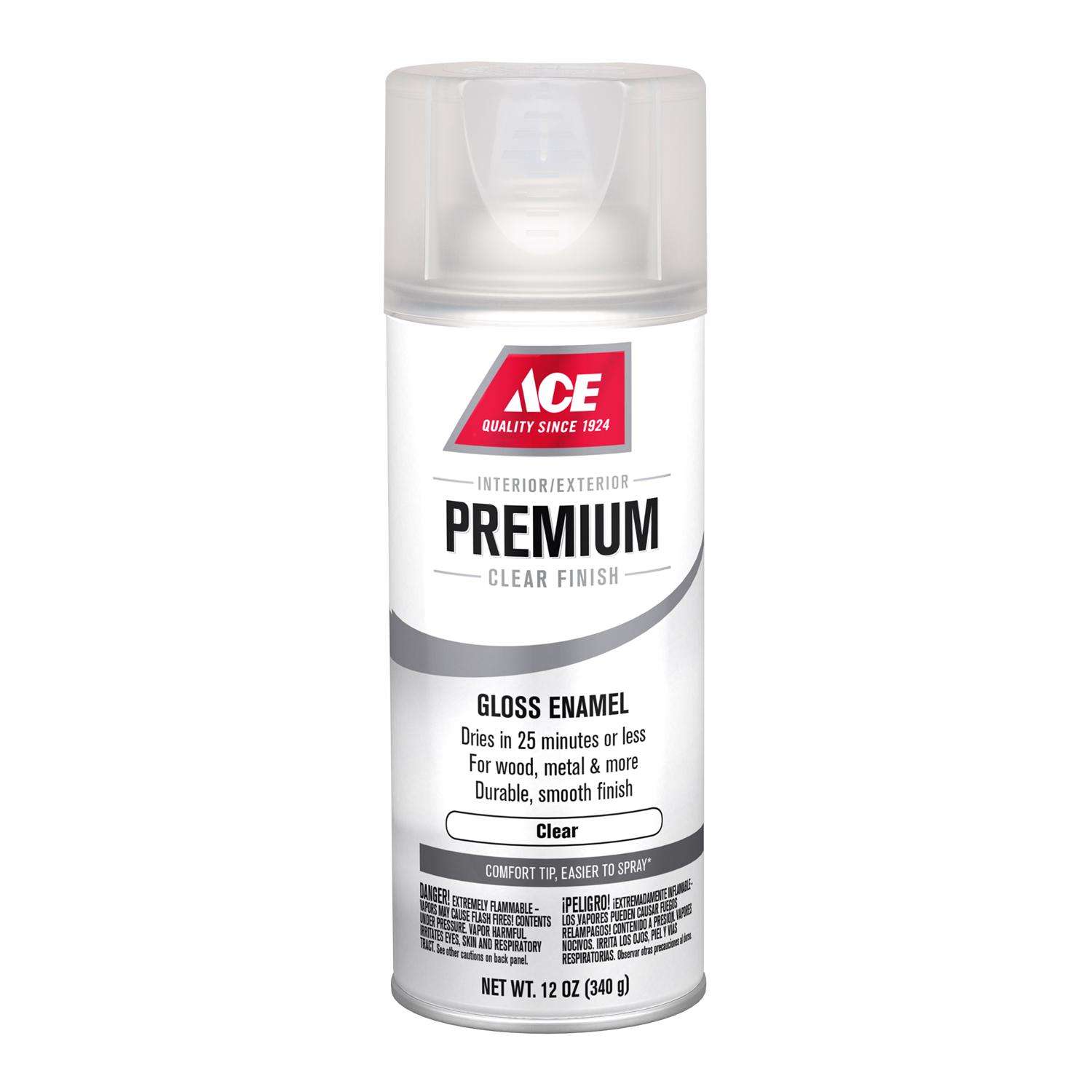 Ace Premium Gloss Clear Paint + Primer Enamel Spray 12 oz