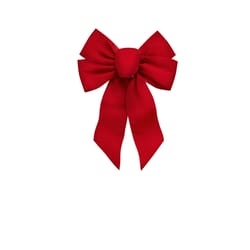 Holiday Trims Red 5 Loop Christmas Bow 10 in.