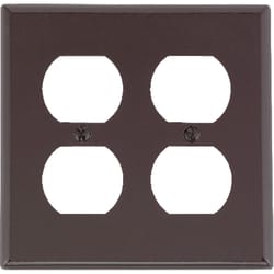 Leviton Brown 2 gang Plastic Duplex Wall Plate 1 pk