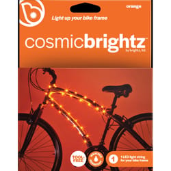 Brightz Cosmic Brightz Orange LED Bicycle Light Kit ABS Plastics/Electronics, Silicone/Rubber, Iron,