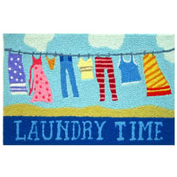 Jellybean 20 in. W X 30 in. L Multi-Color Laundry Time Cotton Accent Rug