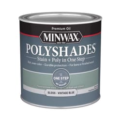 Minwax PolyShades Semi-Transparent Gloss Vintage Blue Stain/Polyurethane Finish 1/2 pt