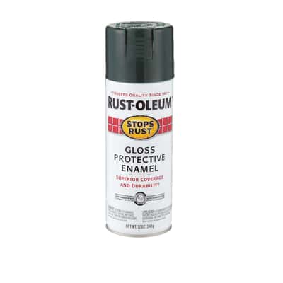 Rust Oleum Stops Rust Gloss Dark Hunter Green Spray Paint 12 Oz Ace Hardware