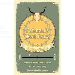 Fatmans Beef Jerky Butter Garlic Beef Jerky 2 oz Packet