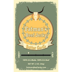 Fatmans Beef Jerky Butter Garlic Beef Jerky 2 oz Packet