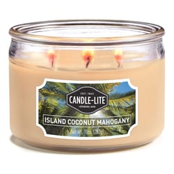 Candle-Lite Cream Island Coconut Mahogany Scent Candle 10 oz