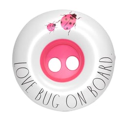 CocoNut Float Rae Dunn White Vinyl Inflatable Love Bug on Board Baby Float