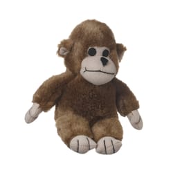 Multipet Look Who's Talking Brown Plush Monkey Dog Toy Small 1 pk