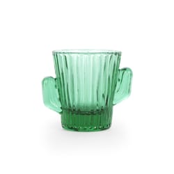 Kikkerland 1 oz Green Glass Cactus Shot Glass Set