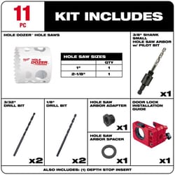 Milwaukee Hole Dozer Bi-Metal Door Lock Installation Kit 10 pc