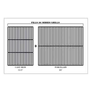 Traeger  34 Series  Cast Iron/Porcelain  Grill Grate Kit  4 in. H x 20.2 in. W x 22.8 in. L 