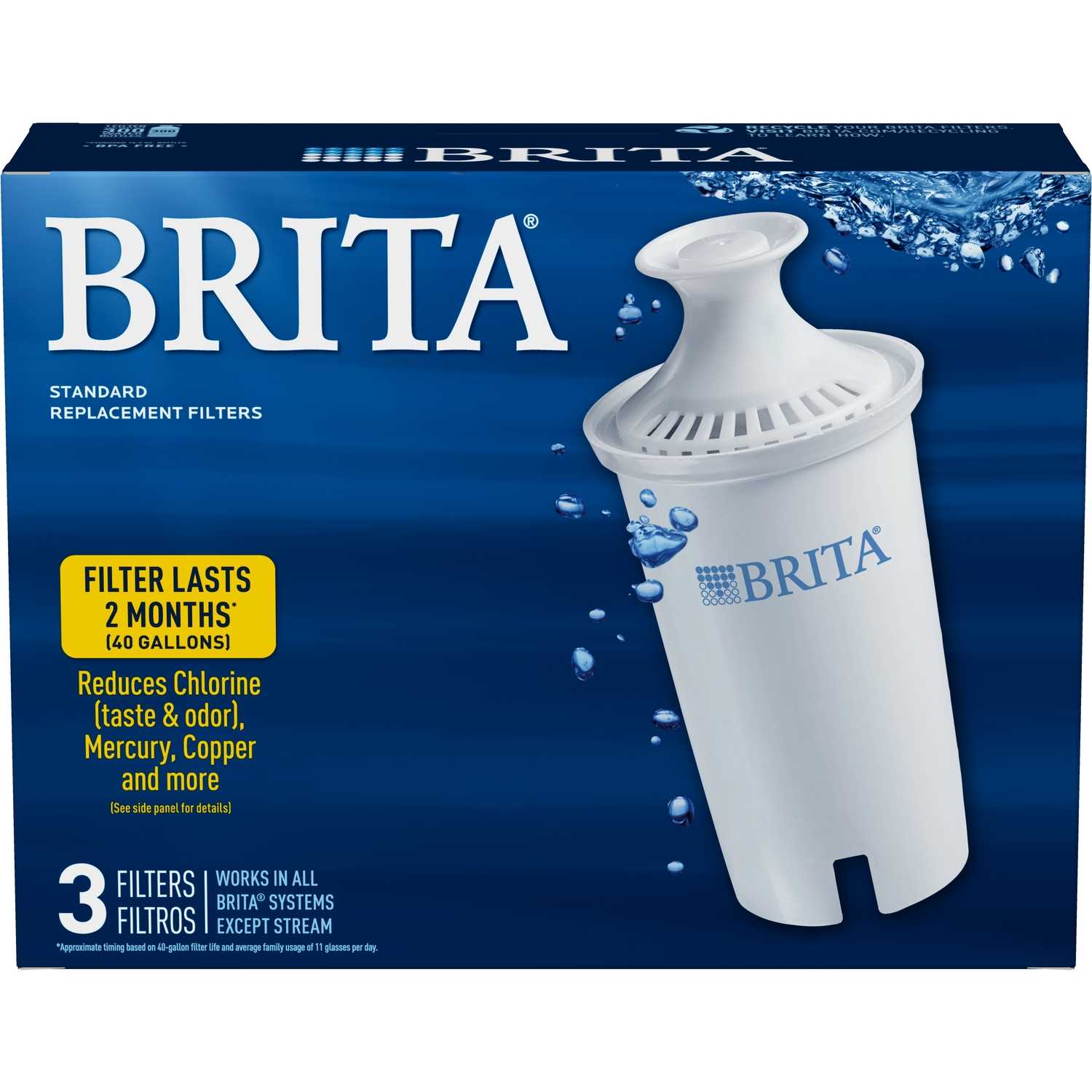 Brita 300 (16.9 oz.) Bottles per Filter White Replacement Pitcher