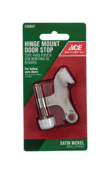 Ace Metal Satin Nickel Silver Hinge Pin Door Stop Mounts to door and wall 0 in.