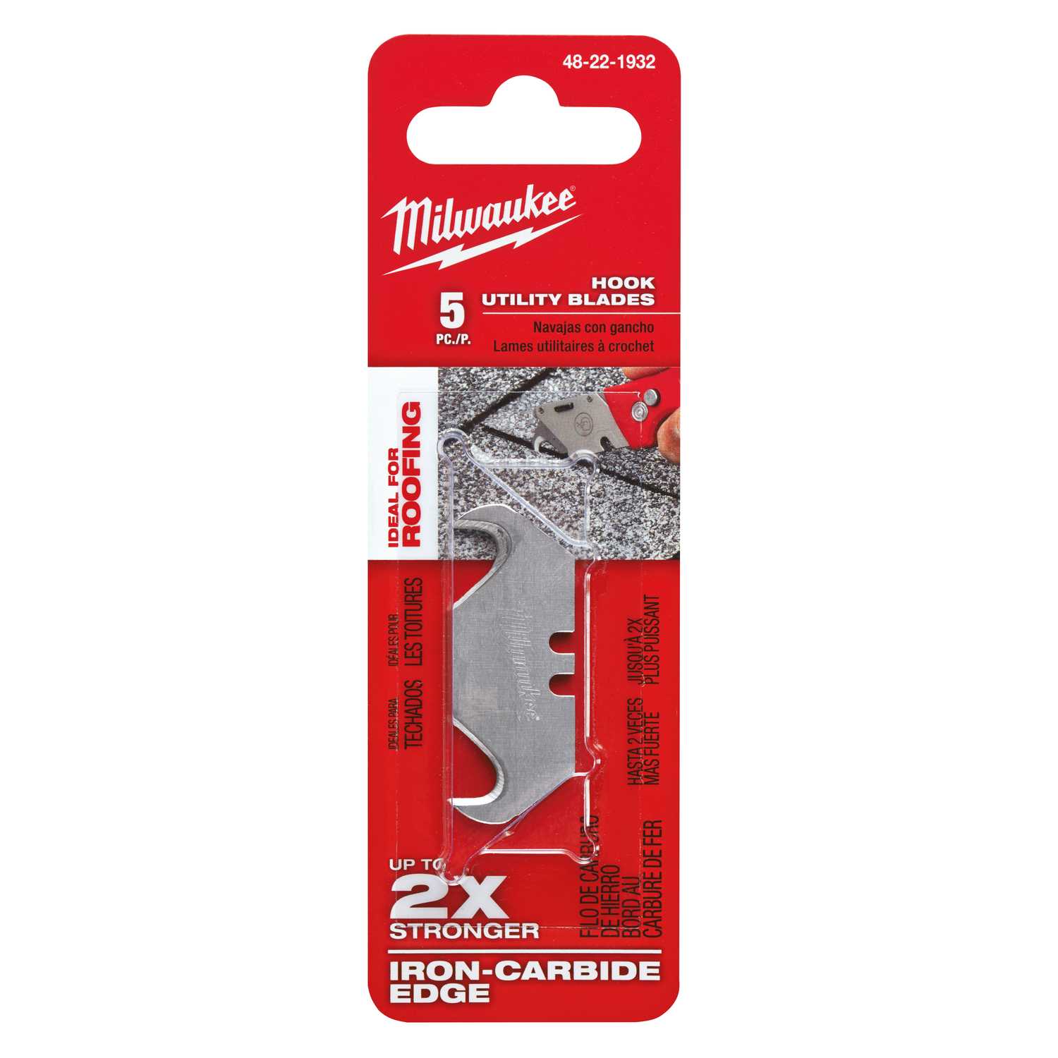 Milwaukee Micro Carbide Metal Roofing Hook Utility Blade 23/8 in. L 5 pc. Ace Hardware