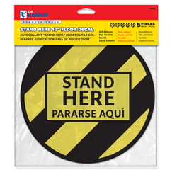 C.H. Hanson CH Hanson Bilingual Yellow Social Distancing Decal 0.08 in. H X 10 in. W