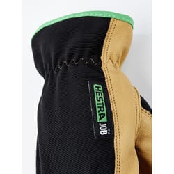 Hestra JOB Unisex Indoor/Outdoor Work Gloves Black/Tan S 1 pair