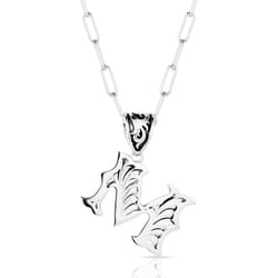 Montana Silversmiths Unisex Western Initial M Black/Silver Necklace
