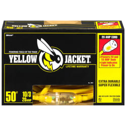 Coleman Cable Yellow Jacket Outdoor 50 ft. L Yellow Extension Cord 10/3 SJTW