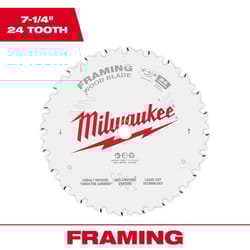 Milwaukee 7-1/4 in. D X 5/8 in. Framing Tungsten Carbide Circular Saw Blade 24 teeth 1 pc