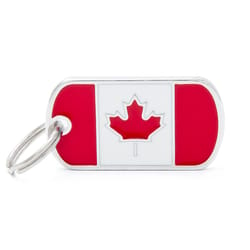 MyFamily Red Canada Flag Aluminum Dog Pet Tags Medium